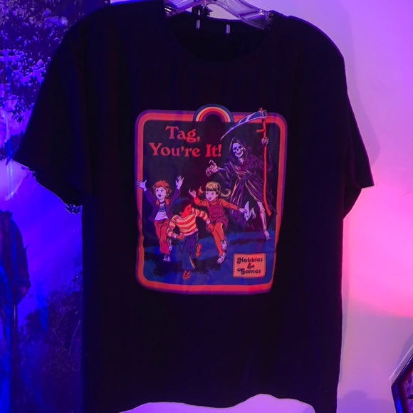 Steven Rhodes style Tag you’re it gothic grim reaper Halloween horror tee shirt - Picture 5 of 5